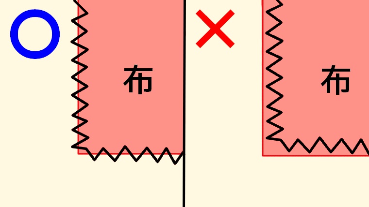 ジグザグミシンの糸の位置
